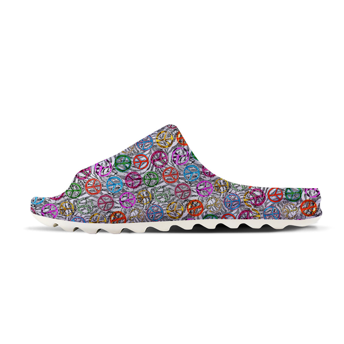Peace Signs Zebra Print Pattern Sandals-grizzshop