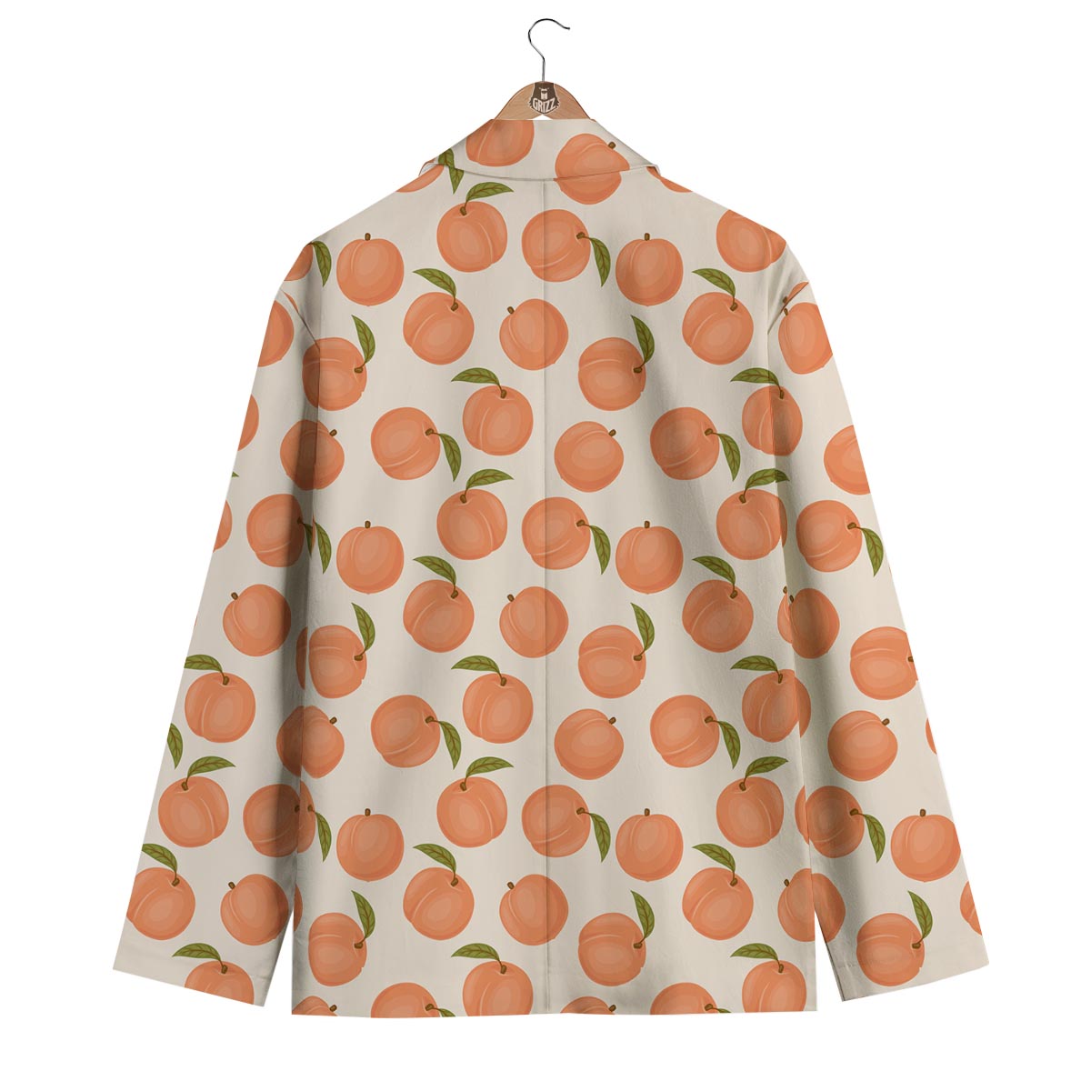 Peach Pattern Print Men's Blazer-grizzshop