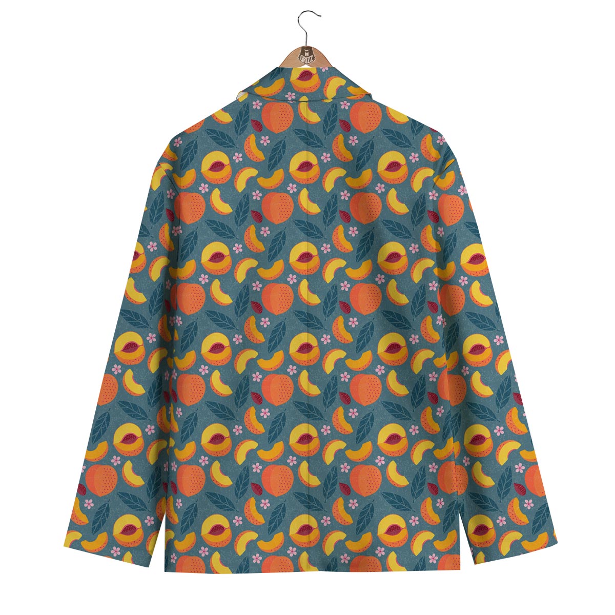 Peach Print Pattern Men's Blazer-grizzshop