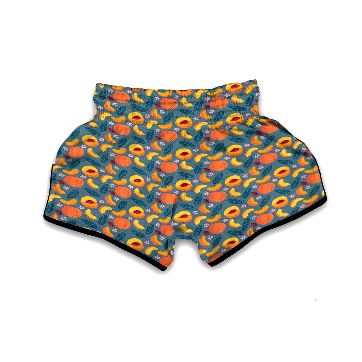 Peach Print Pattern Muay Thai Boxing Shorts-grizzshop