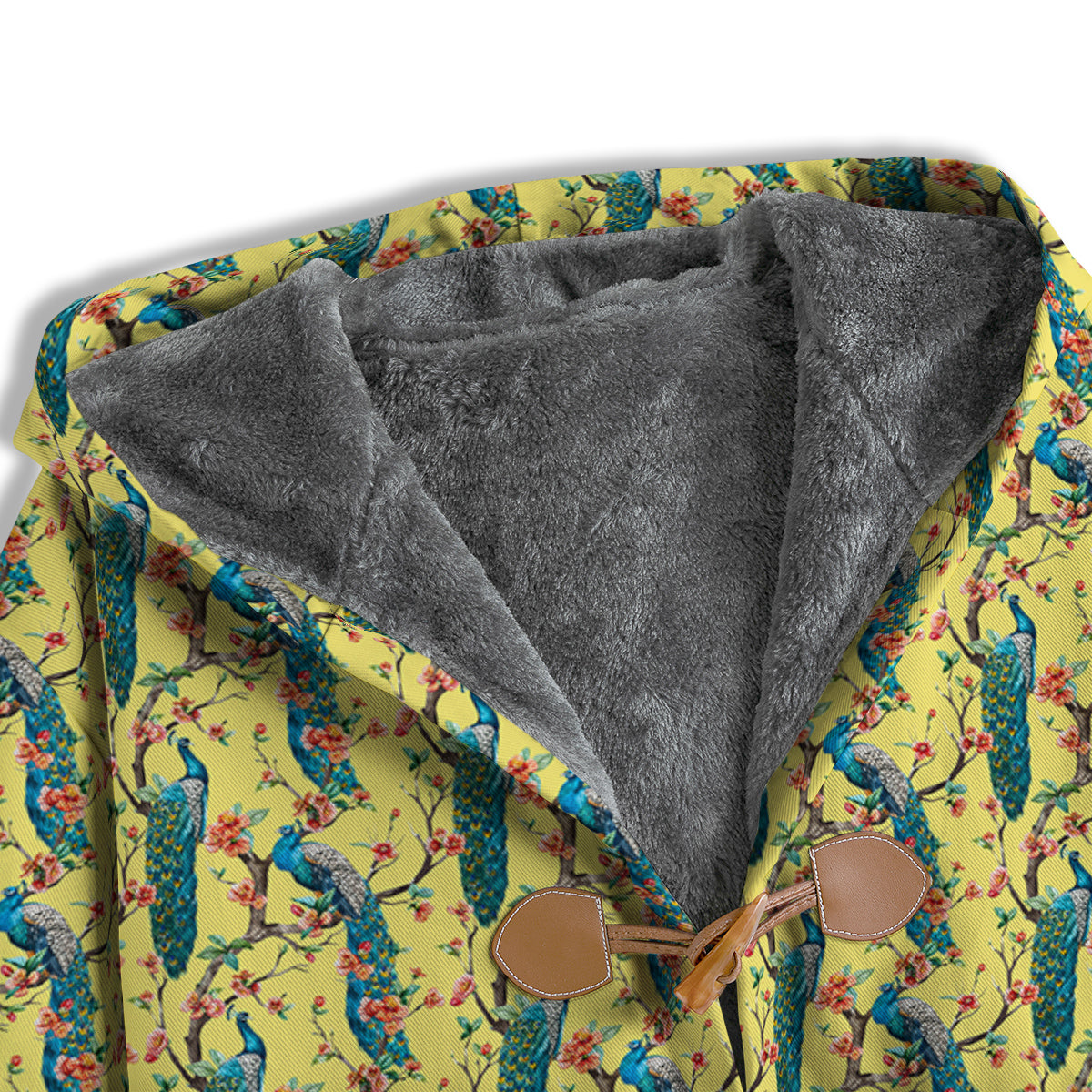 Peacock Cherry Blossom Print Men's Windbreaker Jacket-grizzshop