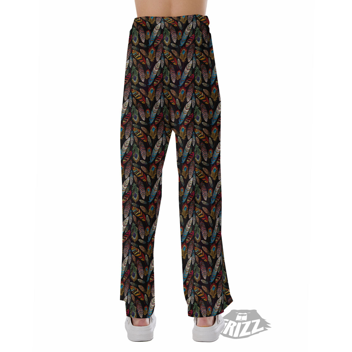Peacock Embroidery Print Pattern Pajama Pants-grizzshop