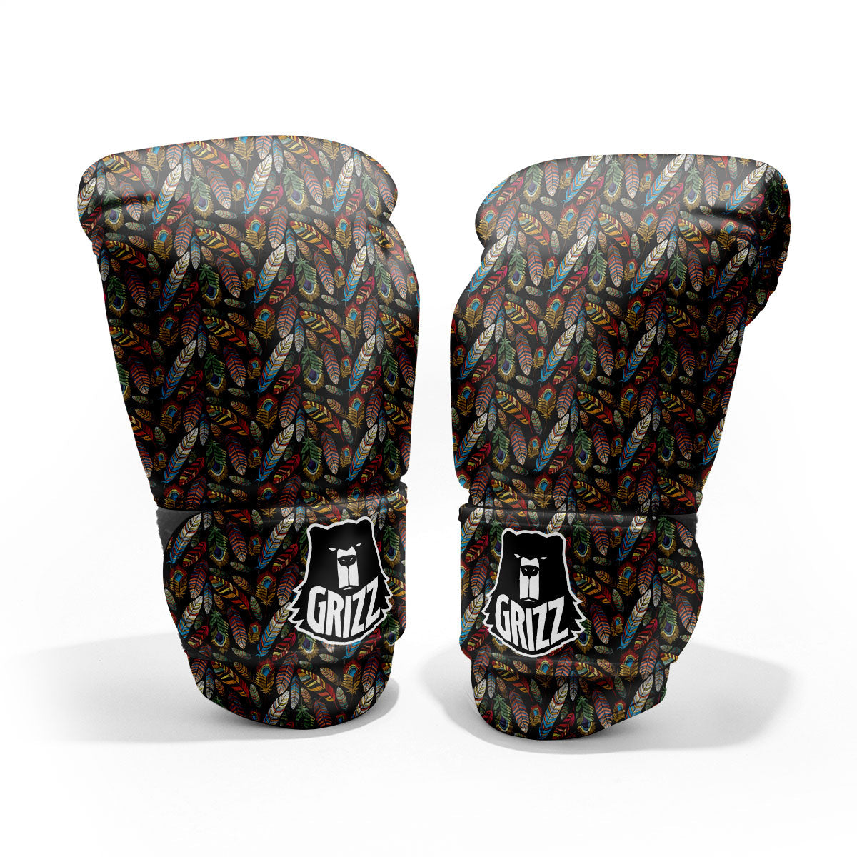 Peacock Embroidery Print Pattern Pro Boxing Glove