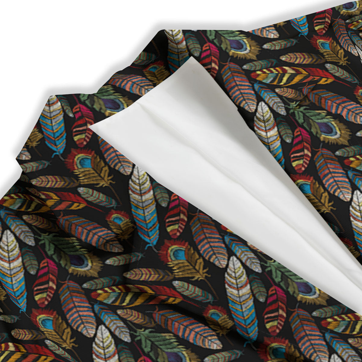 Peacock Embroidery Print Pattern Women's Blazer-grizzshop