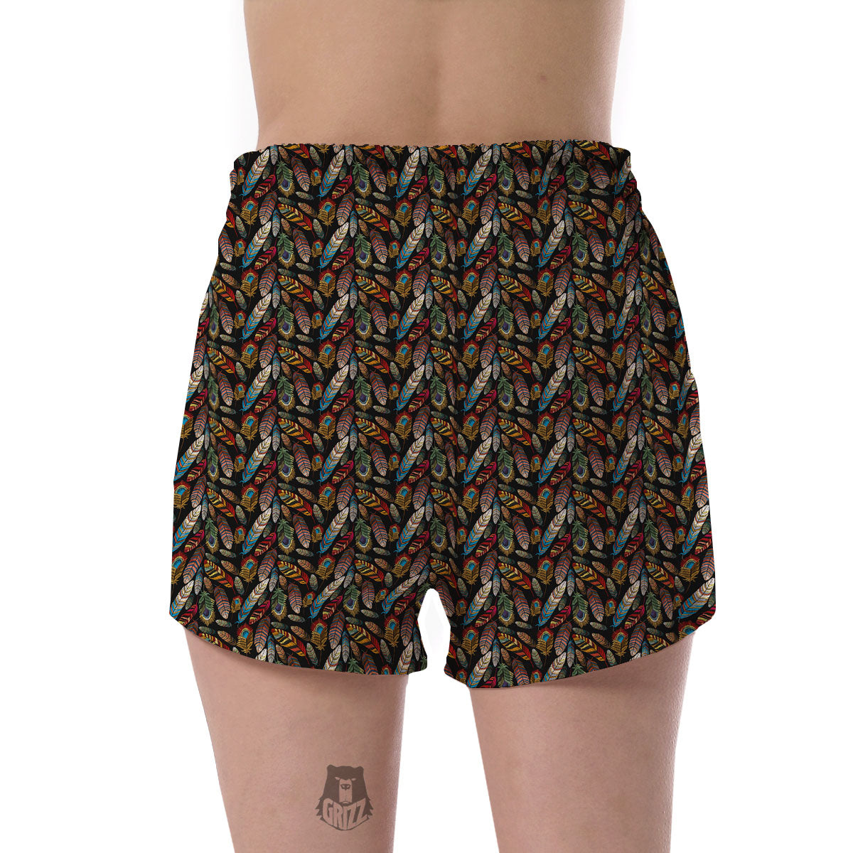 Peacock Embroidery Print Pattern Women's Shorts-grizzshop