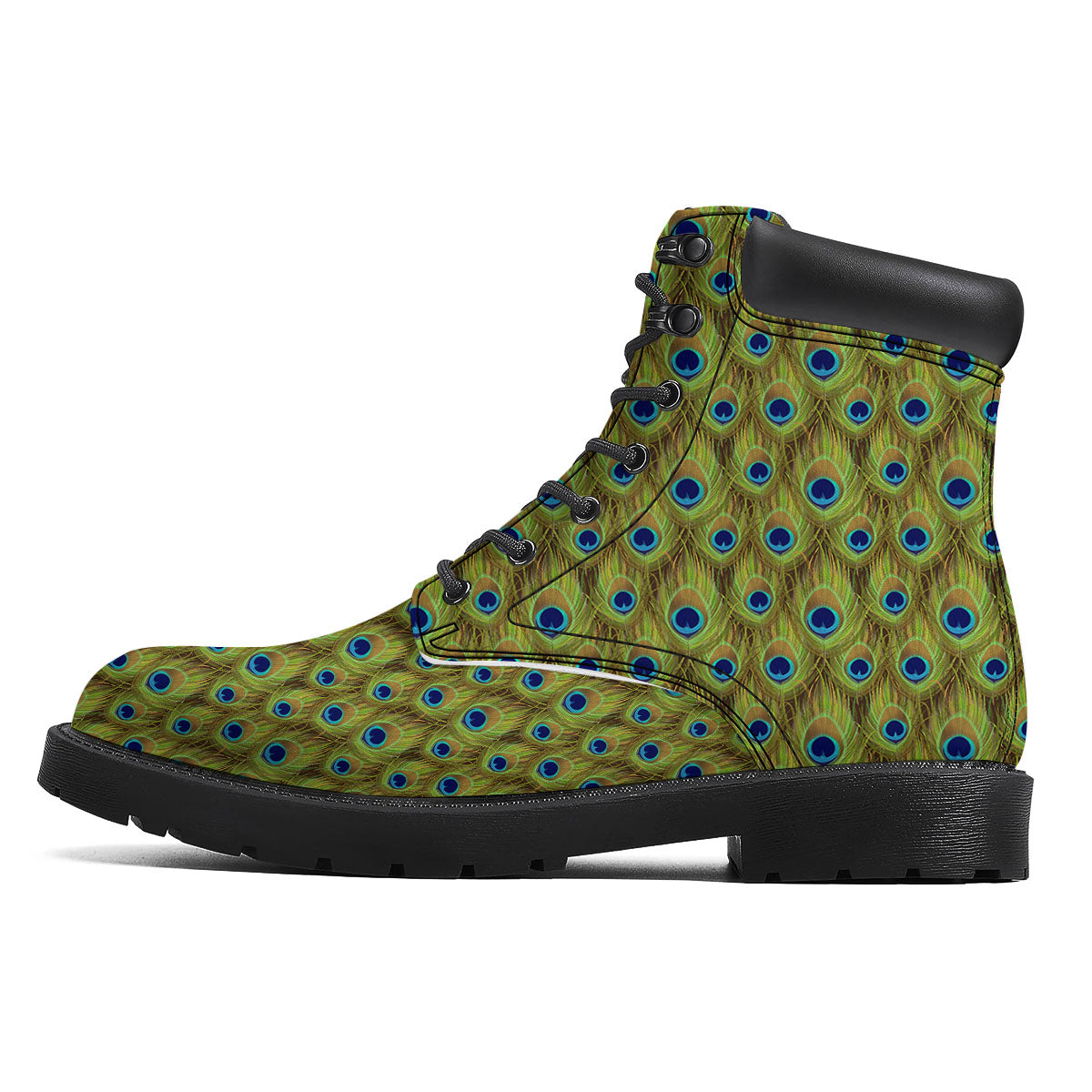 Peacock Feather Boho Print Pattern Boots-grizzshop