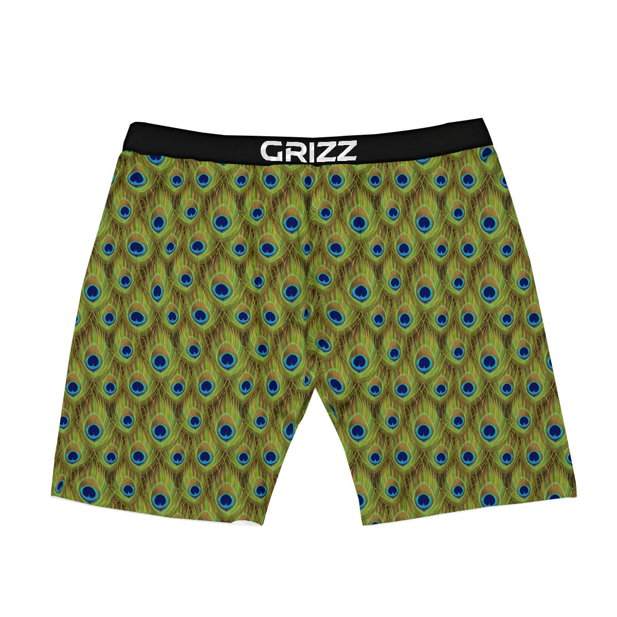 Peacock Feather Boho Print Pattern Boxer Briefs-grizzshop