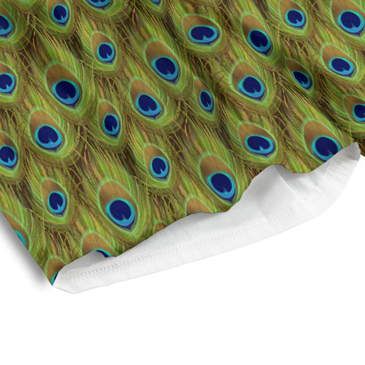 Peacock Feather Boho Print Pattern Men's Athletic Shorts