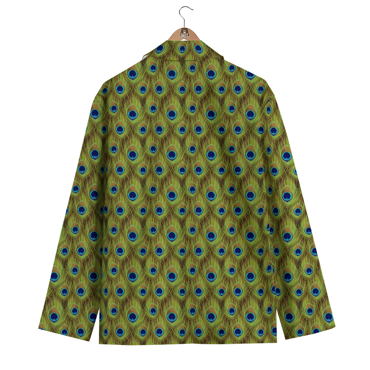 Peacock Feather Boho Print Pattern Men's Blazer-grizzshop
