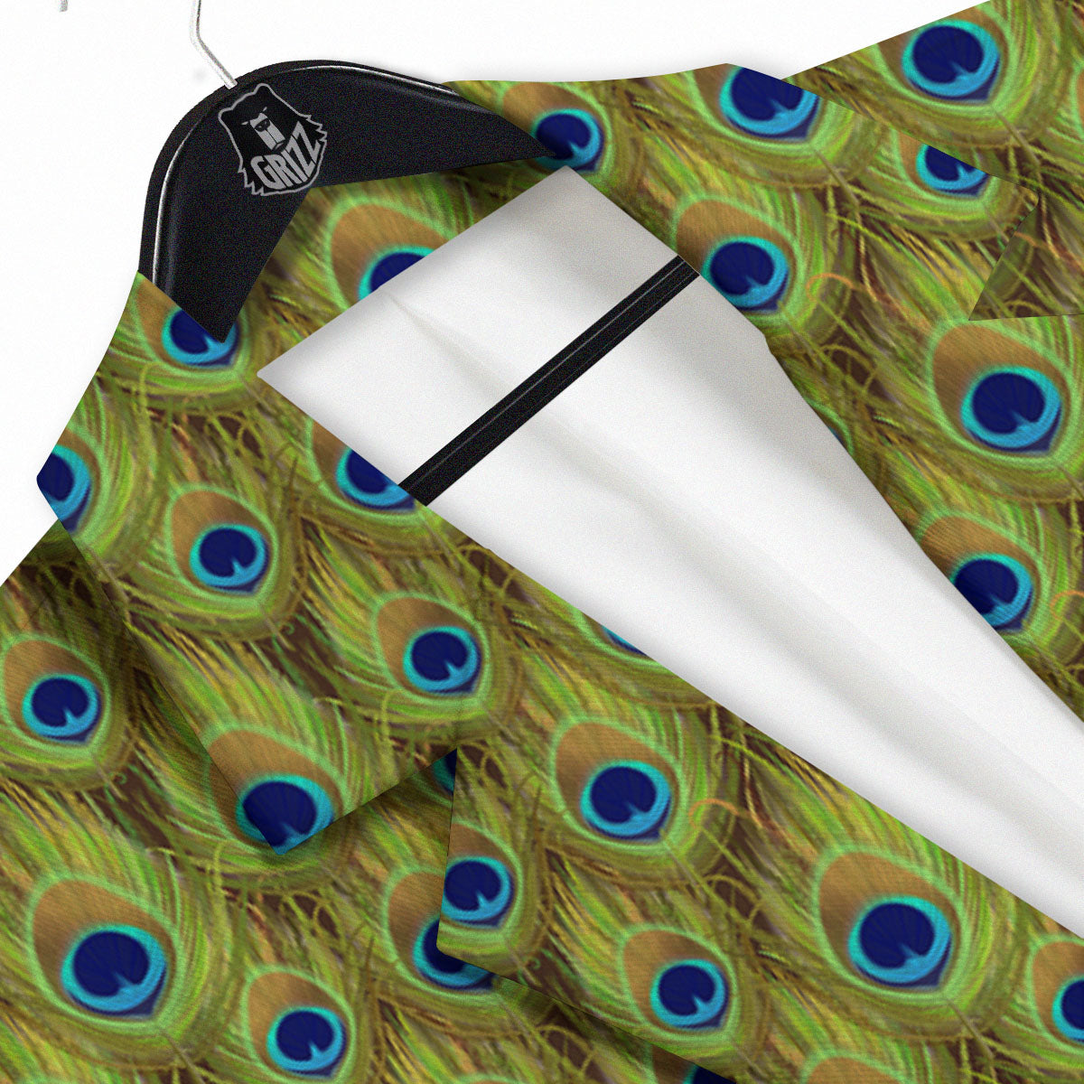 Peacock Feather Boho Print Pattern Men's Sport Coat-grizzshop
