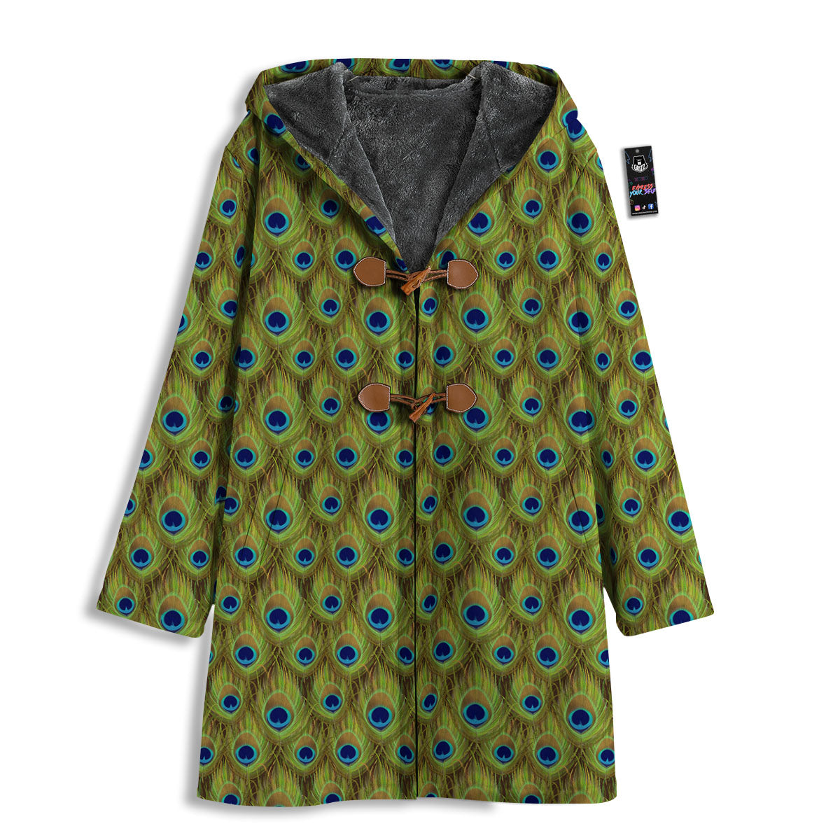 Peacock Feather Boho Print Pattern Men's Windbreaker Jacket-grizzshop