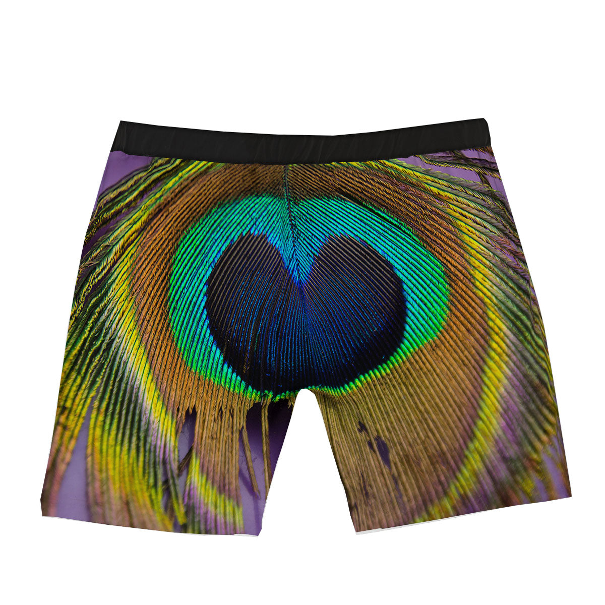 Peacock Feather Purple Bohemian Print Boxer Briefs-grizzshop