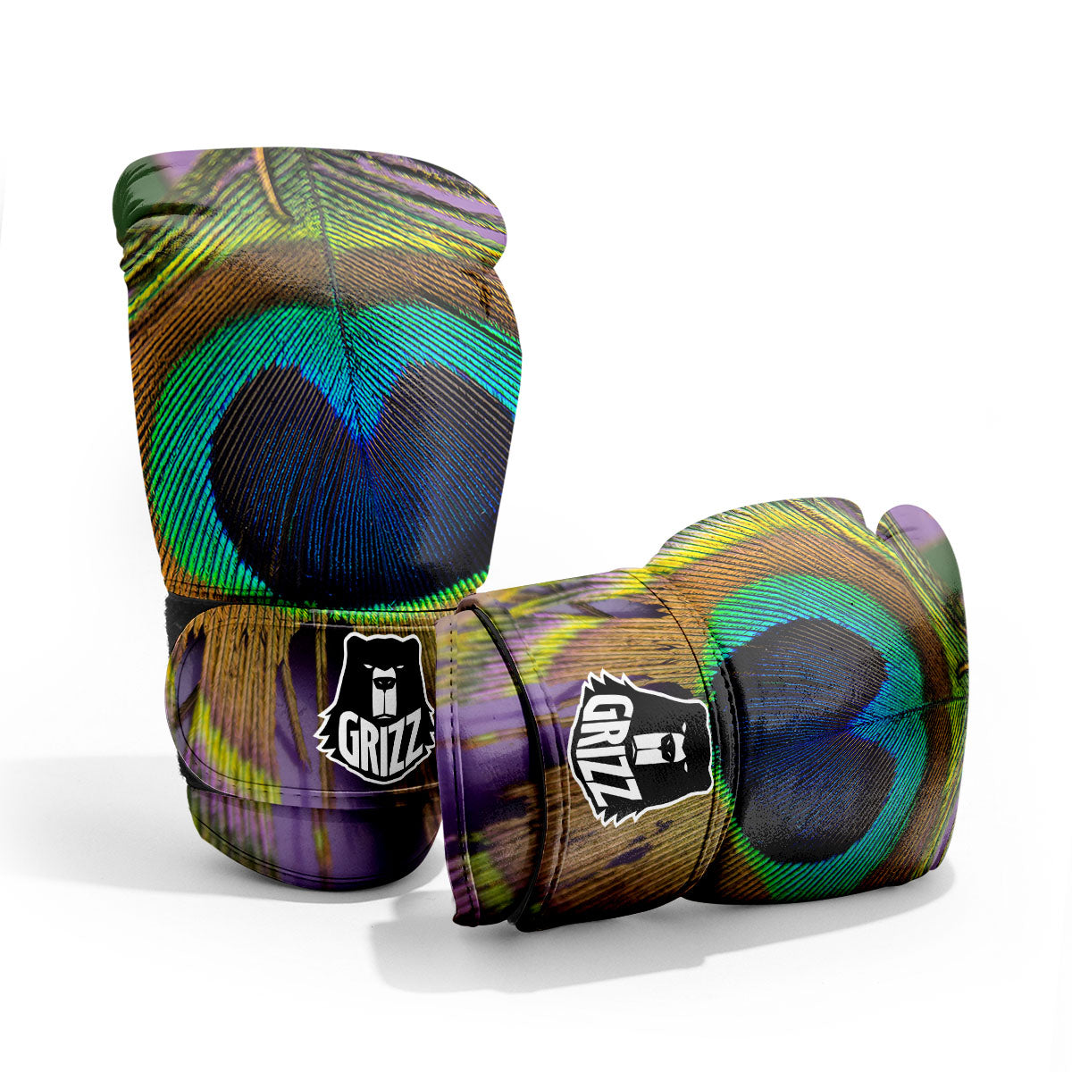 Peacock Feather Purple Bohemian Print Pro Boxing Glove