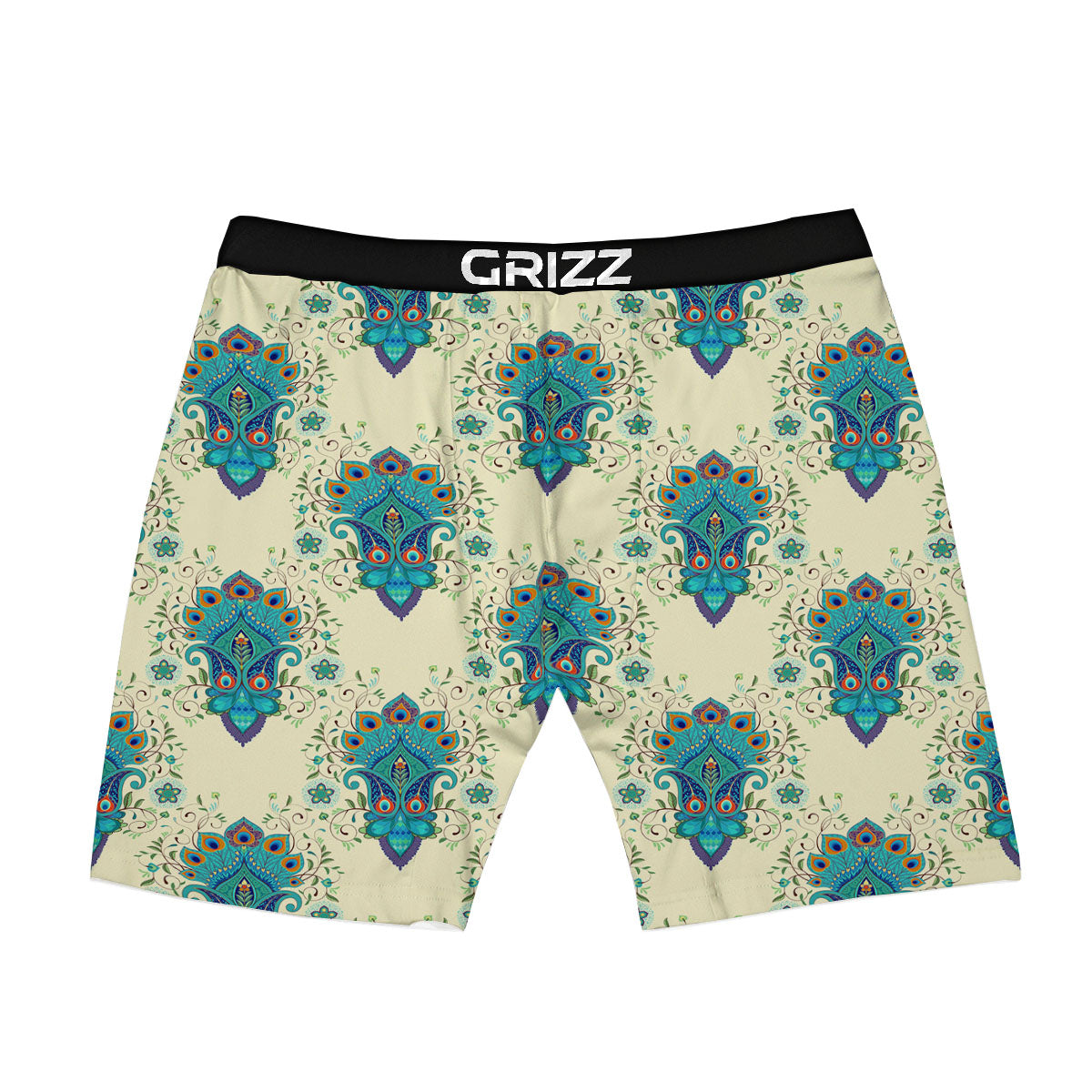 Peacock Feather Vintage Print Pattern Boxer Briefs-grizzshop