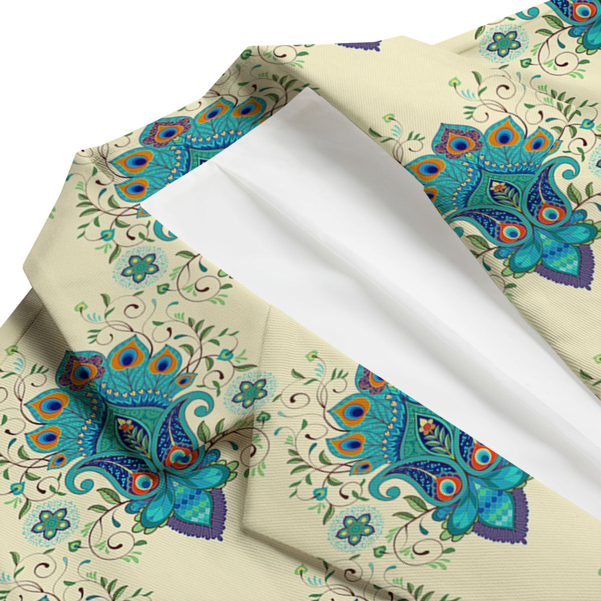 Peacock Feather Vintage Print Pattern Men's Blazer-grizzshop