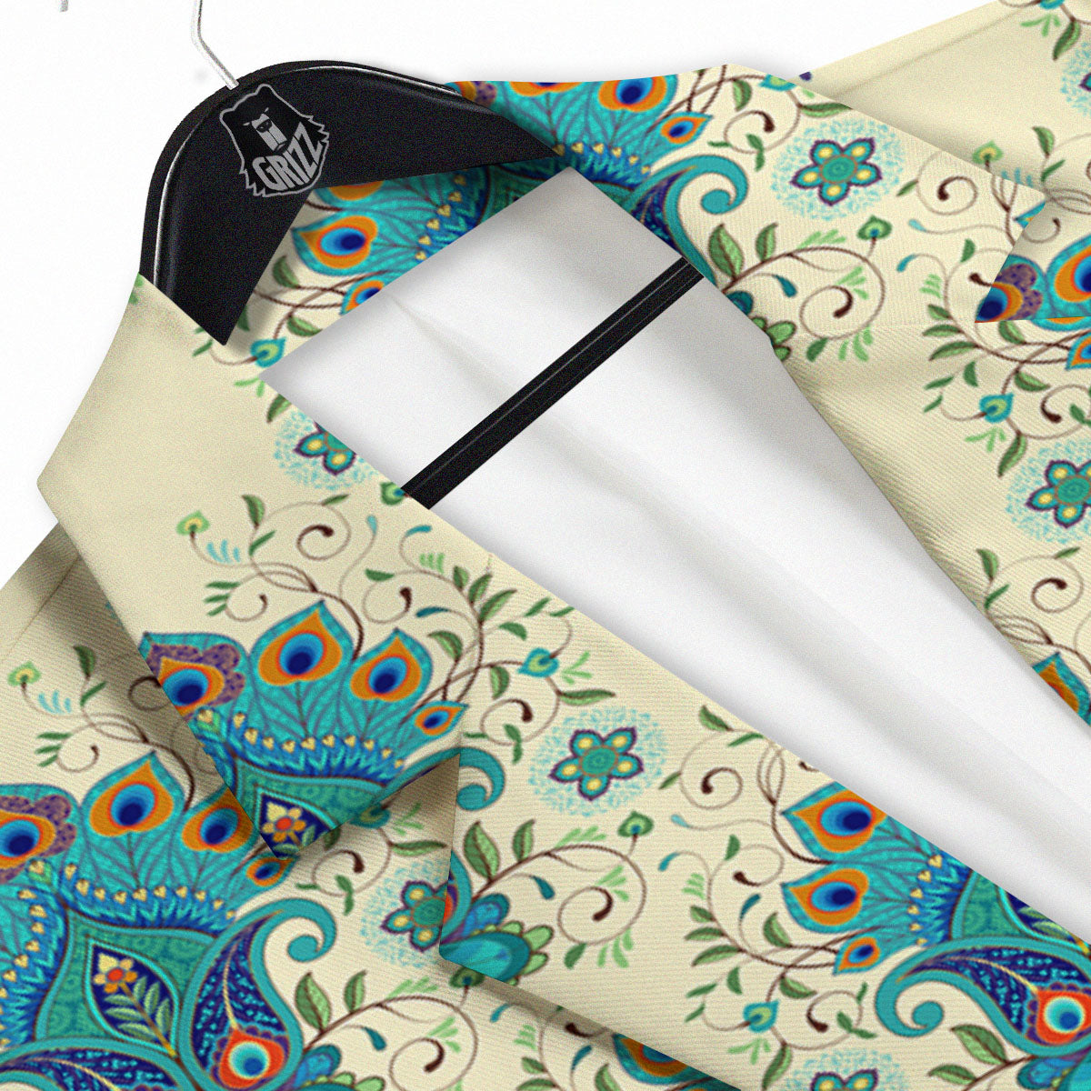 Peacock Feather Vintage Print Pattern Men's Sport Coat-grizzshop