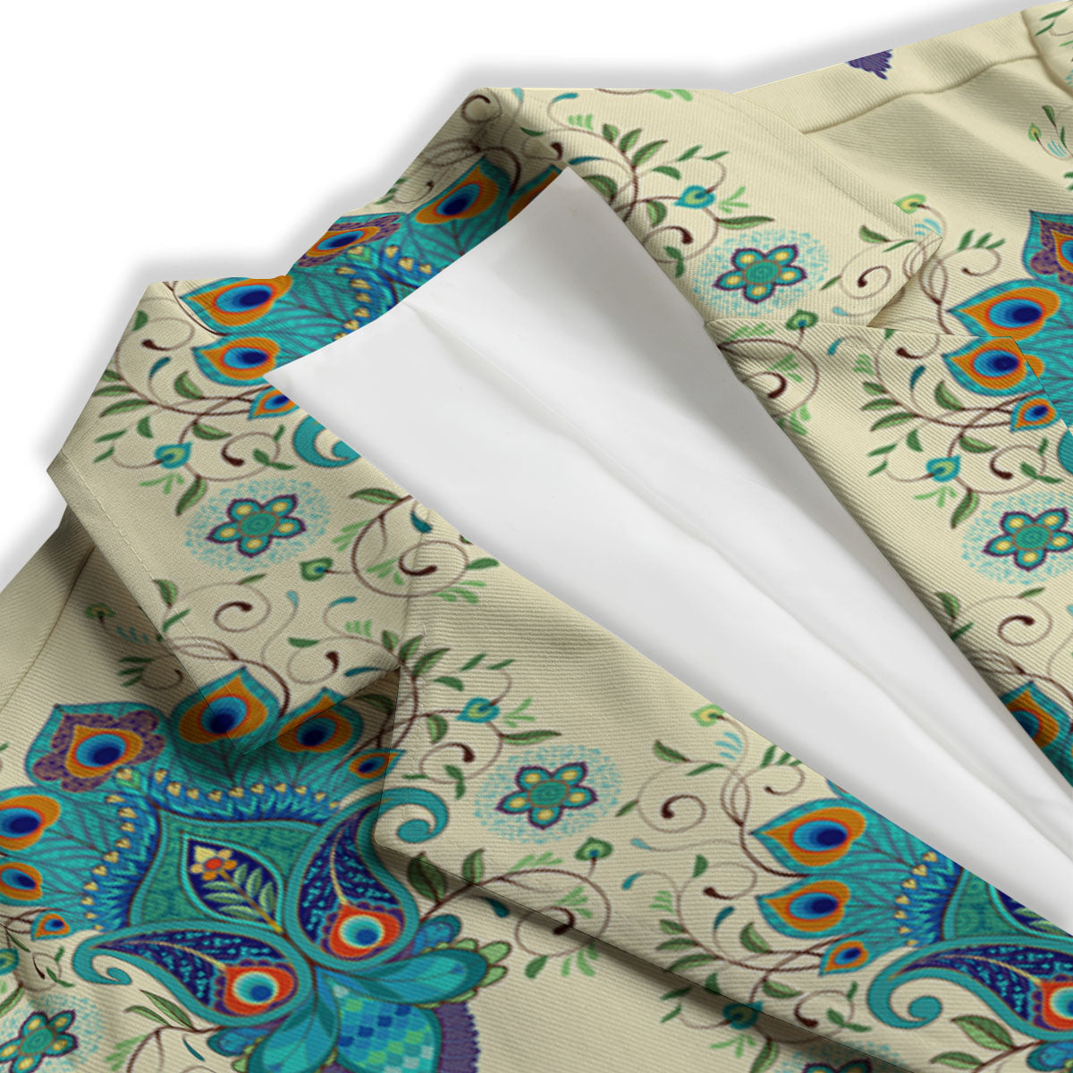 Peacock Feather Vintage Print Pattern Women's Blazer-grizzshop