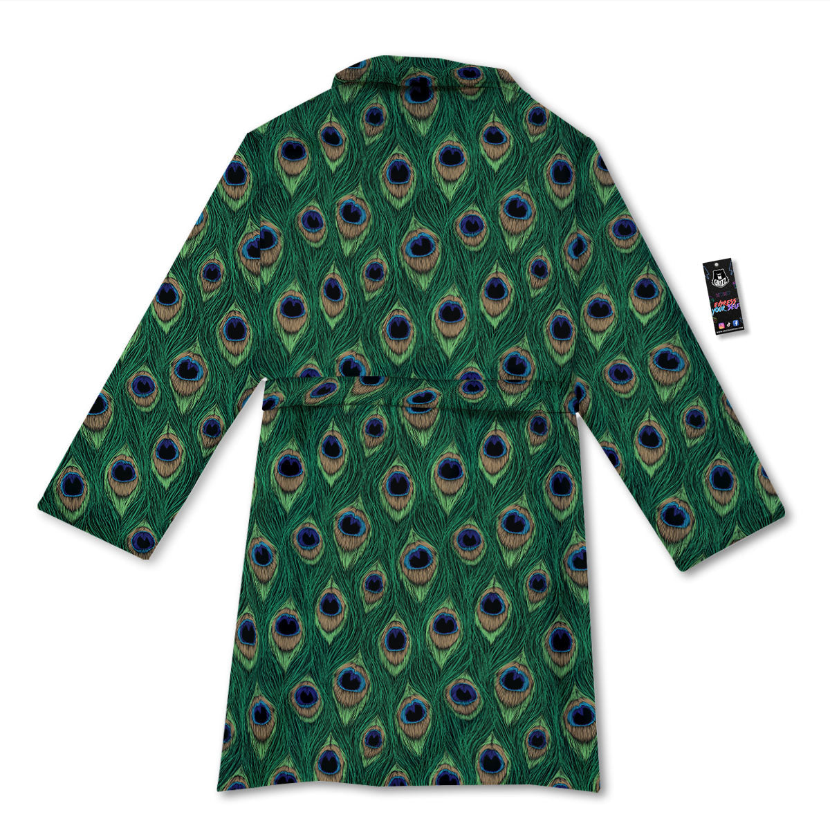Peacock Tail Print Bathrobe-grizzshop