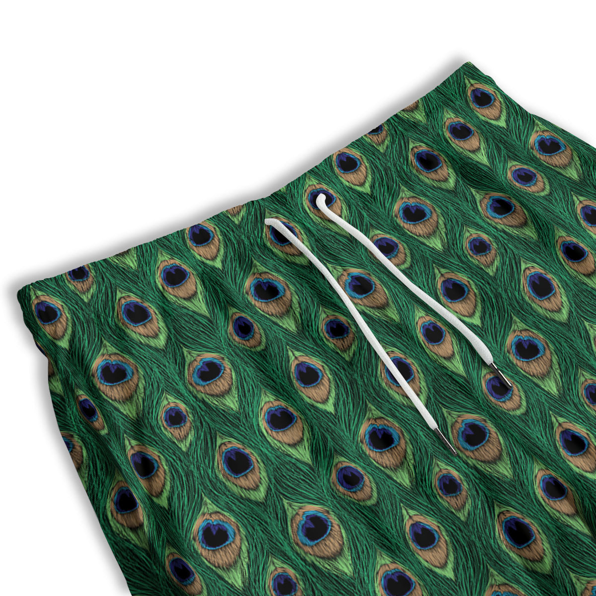 Peacock Tail Print Men's Athletic Shorts