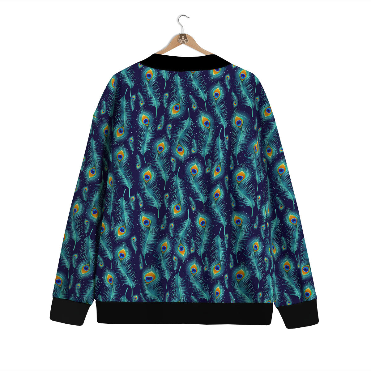 Peacock Tail Print Pattern Cardigan-grizzshop