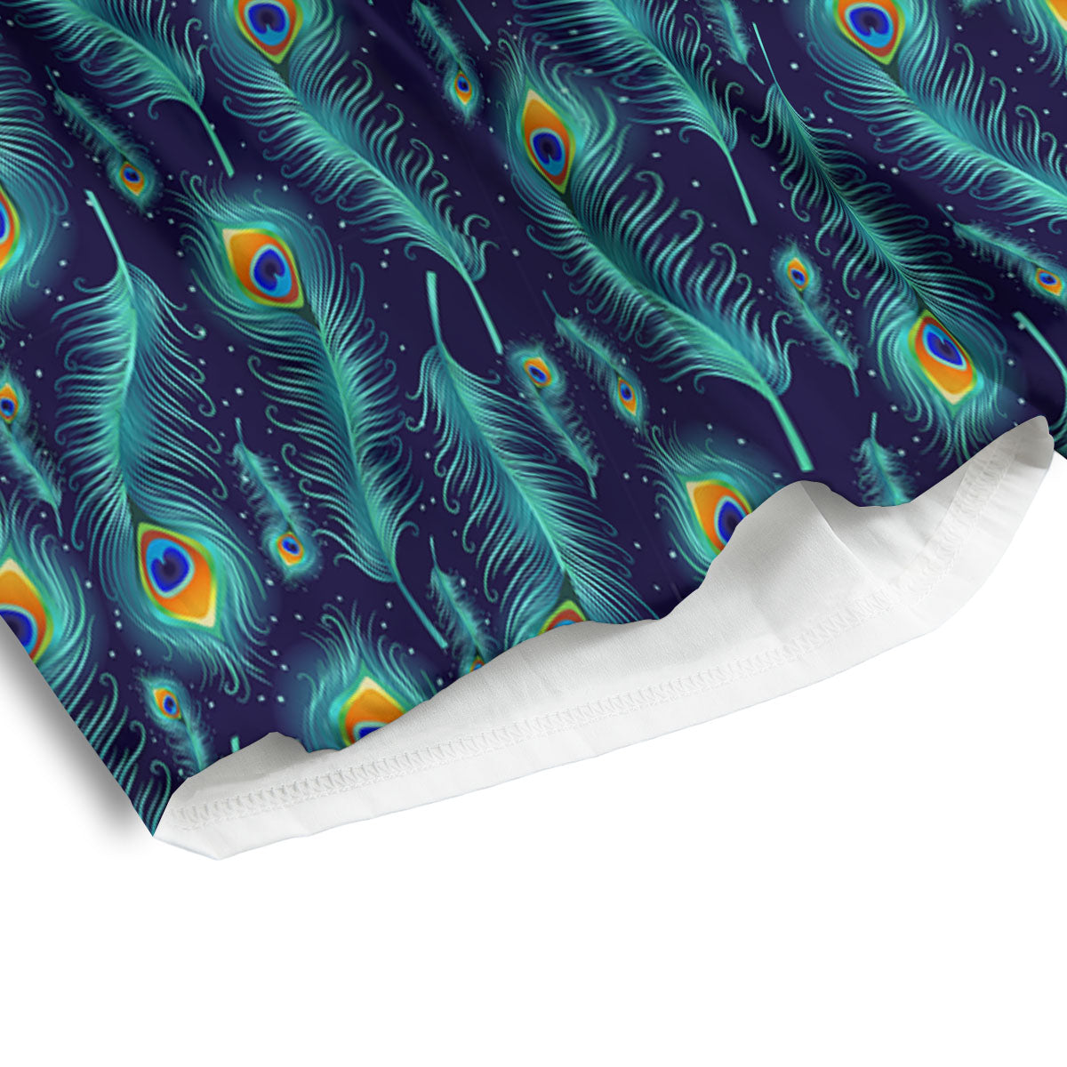 Peacock Tail Print Pattern Men's Athletic Shorts