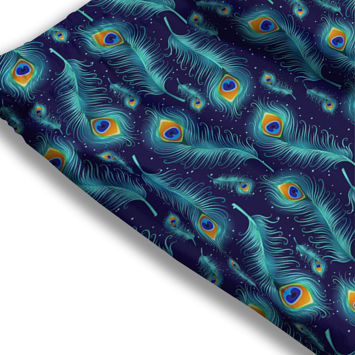 Peacock Tail Print Pattern Mesh Shorts