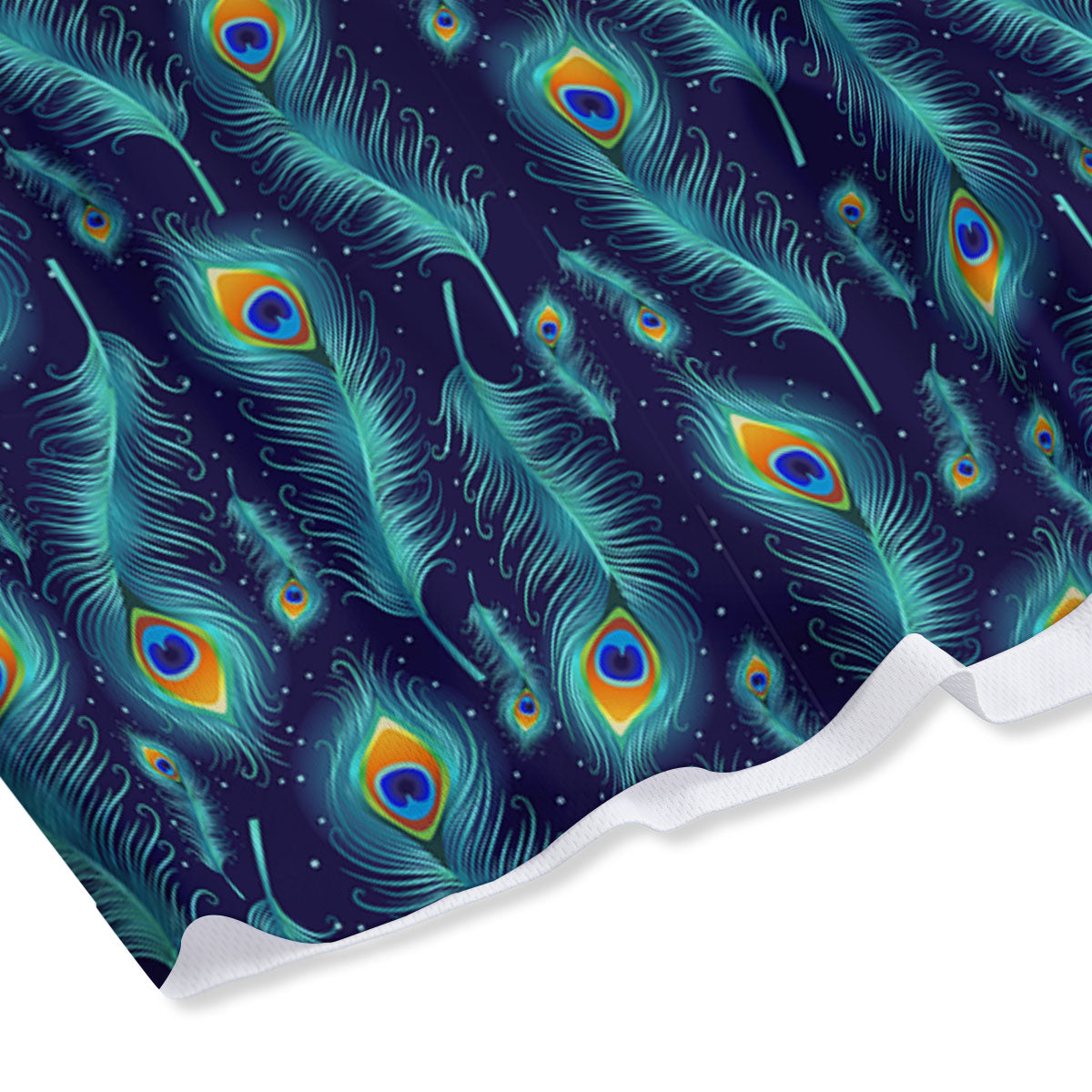 Peacock Tail Print Pattern Mesh Shorts