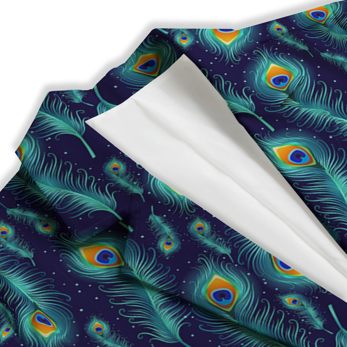 Peacock Tail Print Pattern Women's Blazer-grizzshop