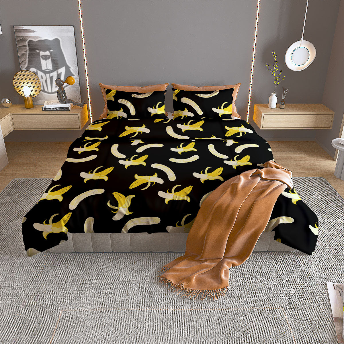 Peeled Banana Print Pattern Duvet Cover Bedding Set
