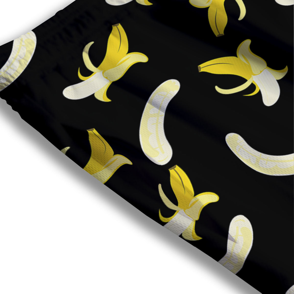 Peeled Banana Print Pattern Mesh Shorts