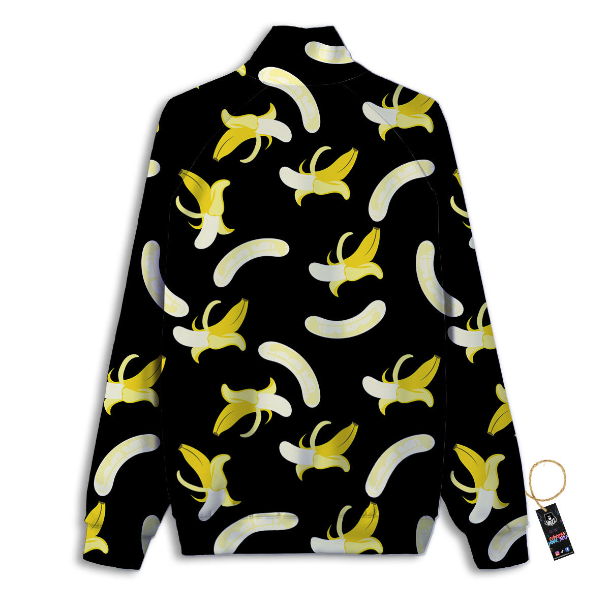 Peeled Banana Print Pattern Track Jacket-grizzshop