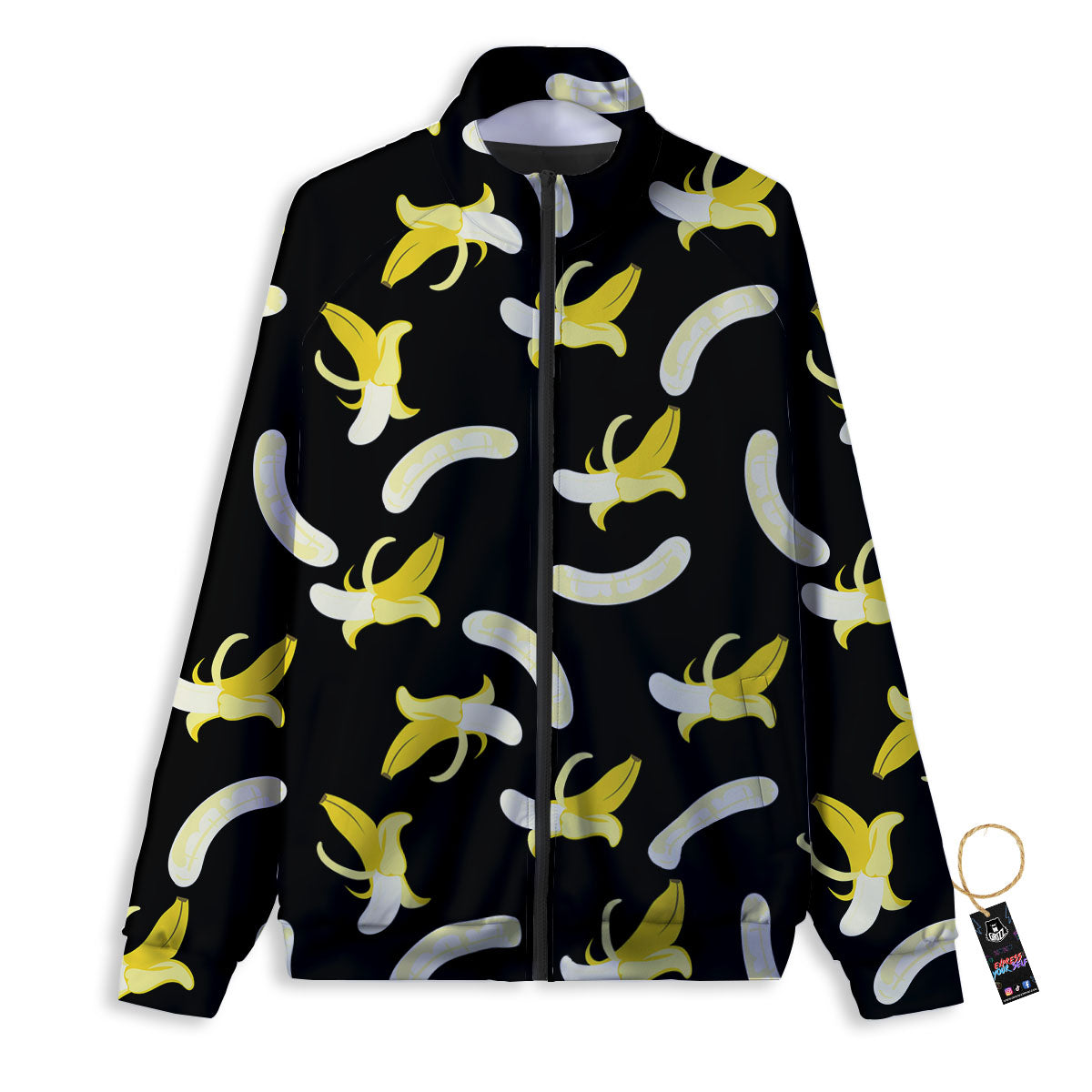 Peeled Banana Print Pattern Track Jacket-grizzshop