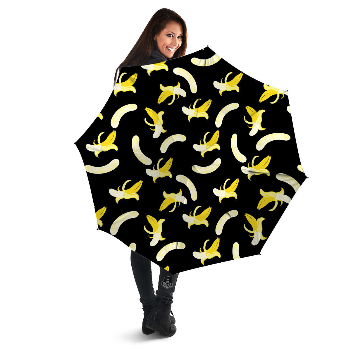 Peeled Banana Print Pattern Umbrella-grizzshop