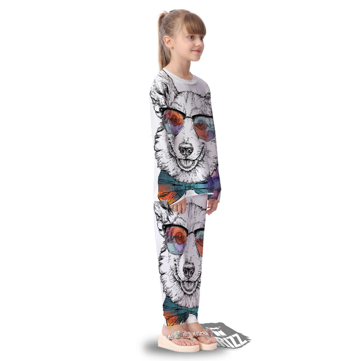Pembroke Welsh Corgi Hipster Print Kid's Pajamas-grizzshop