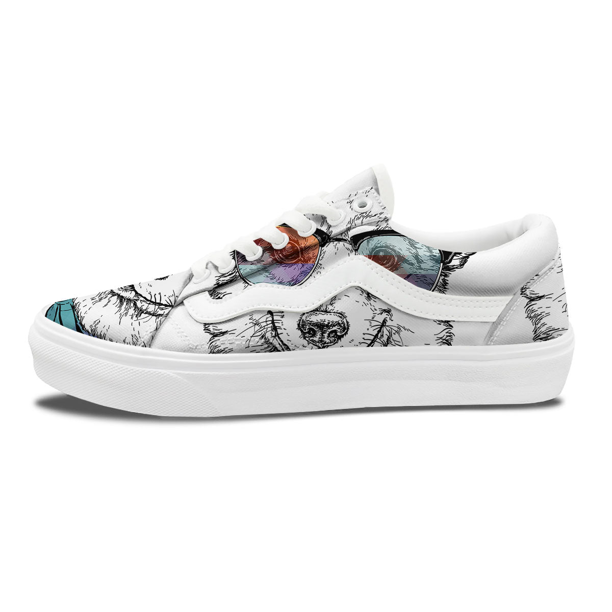 Pembroke Welsh Corgi Hipster Print Skate Shoes-grizzshop