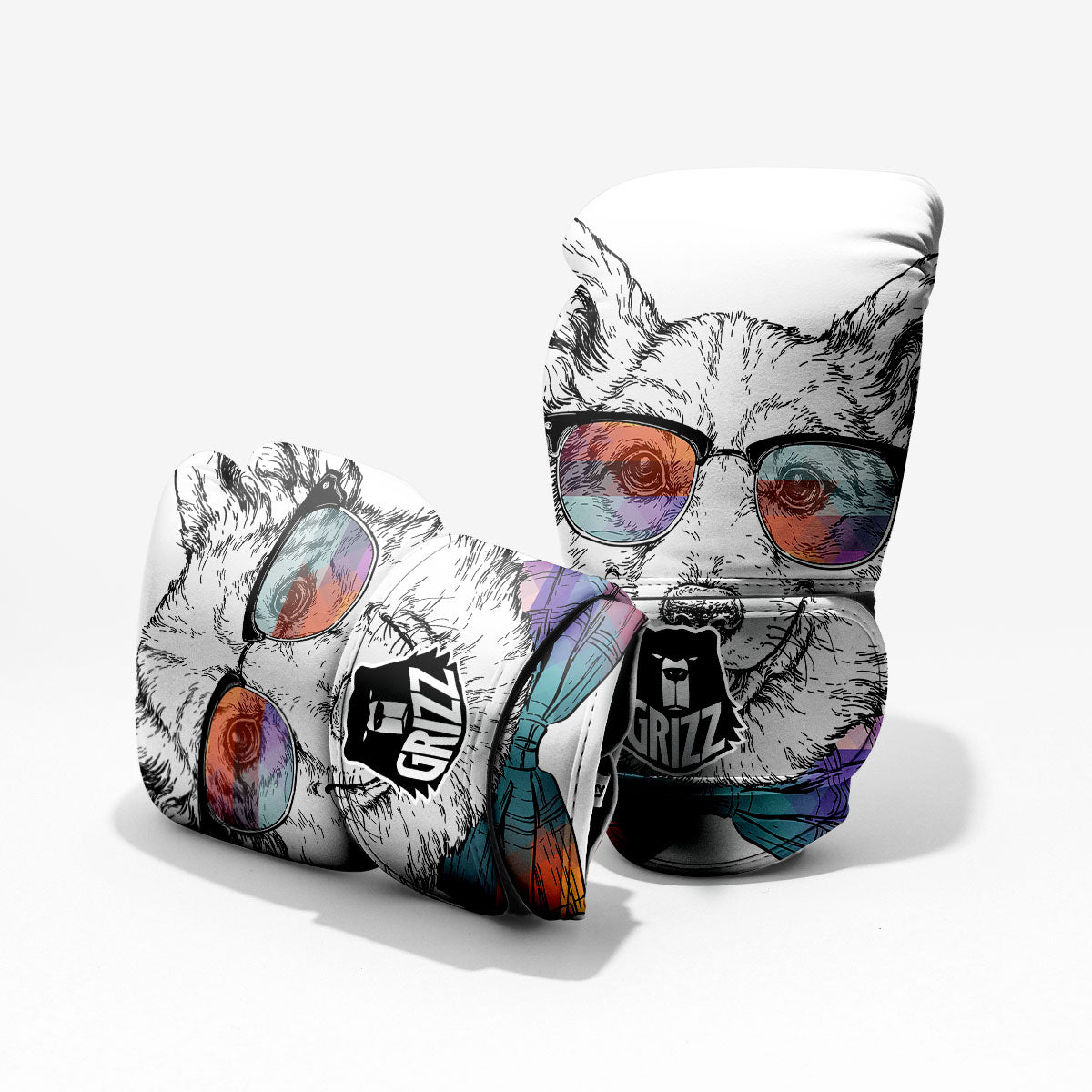 Pembroke Welsh Corgi Hipster Print Pro Boxing Glove