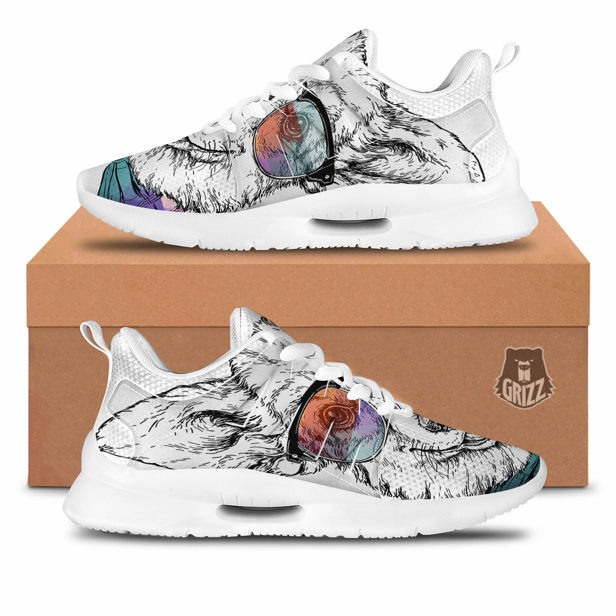 Pembroke Welsh Corgi Hipster Print Tennis Shoes-grizzshop