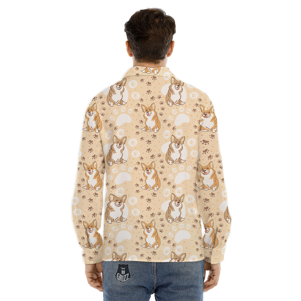 Pembroke Welsh Corgi Print Pattern Men's Dress Shirts-grizzshop
