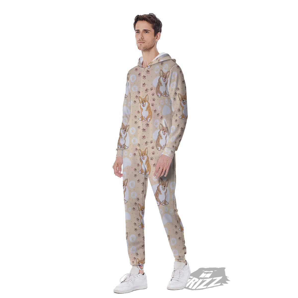 Pembroke Welsh Corgi Print Pattern Men's Jumpsuit-grizzshop