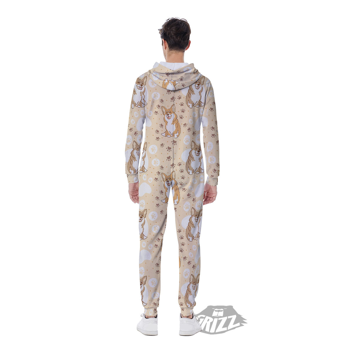 Pembroke Welsh Corgi Print Pattern Men's Jumpsuit-grizzshop