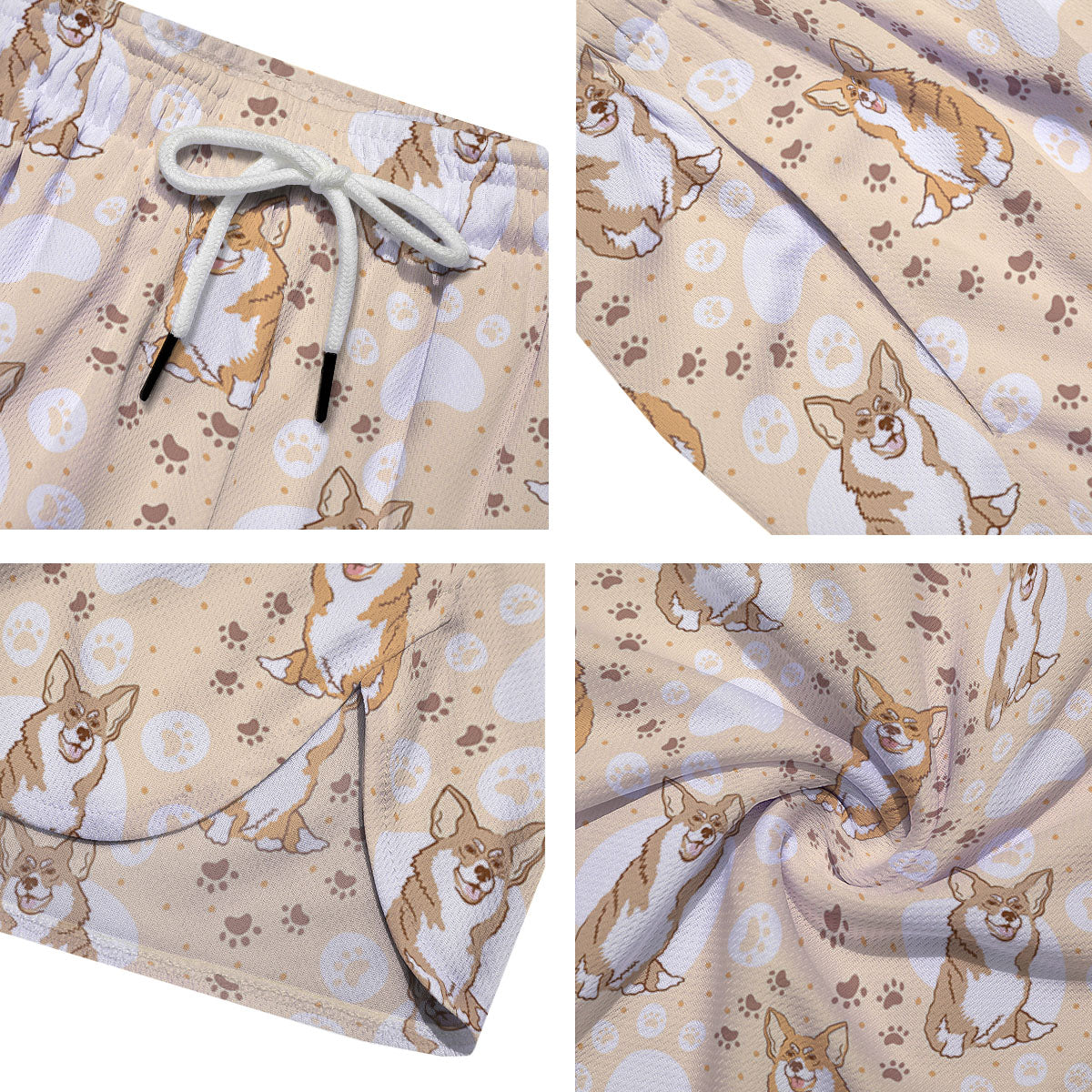 Pembroke Welsh Corgi Print Pattern Men's Running Shorts-grizzshop