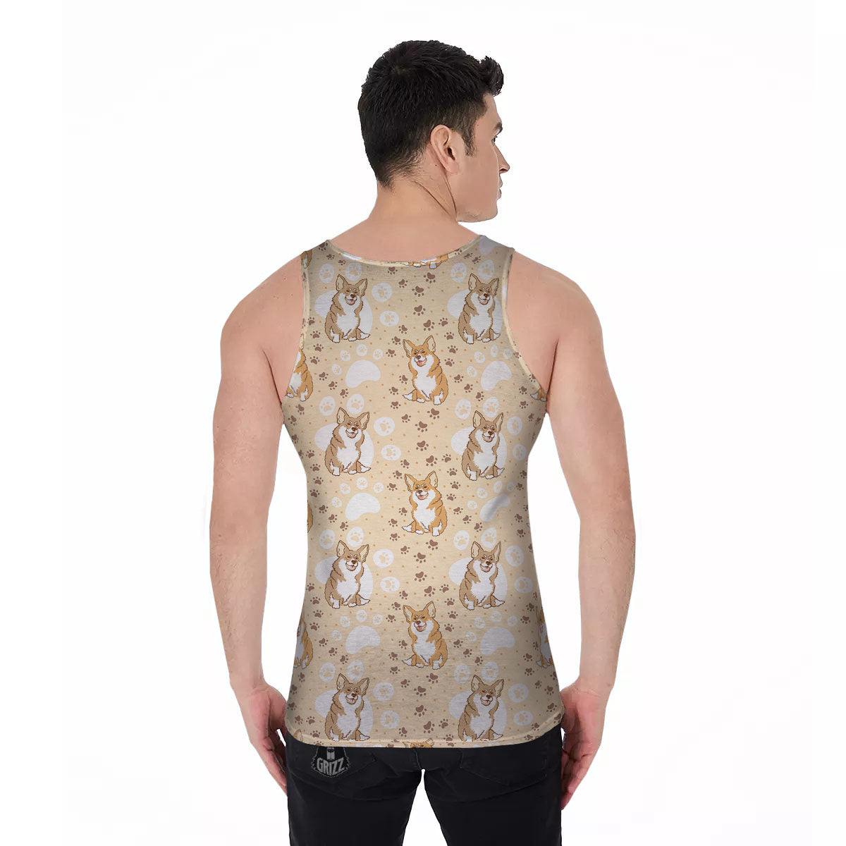 Pembroke Welsh Corgi Print Pattern Men's Tank Top-grizzshop