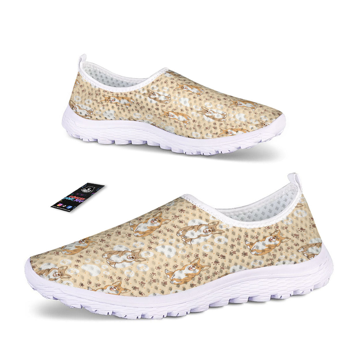 Pembroke Welsh Corgi Print Pattern Nurse Shoes-grizzshop