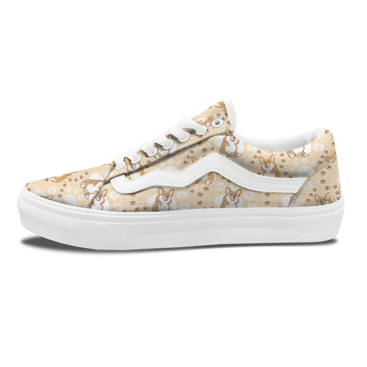 Pembroke Welsh Corgi Print Pattern Skate Shoes-grizzshop