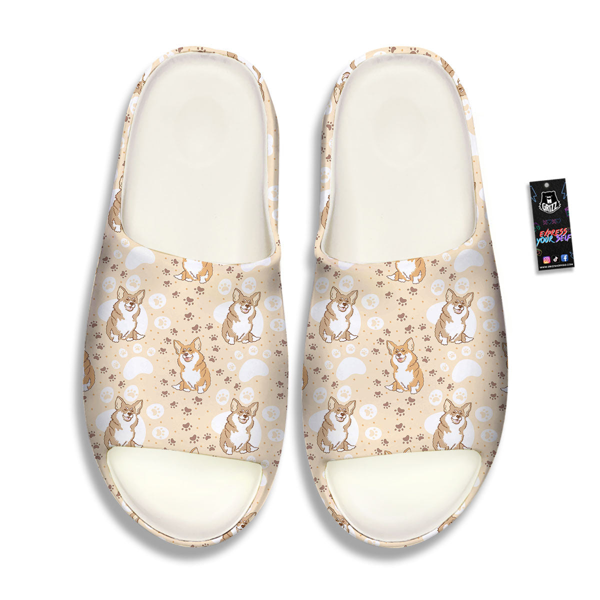 Pembroke Welsh Corgi Print Pattern Sandals-grizzshop