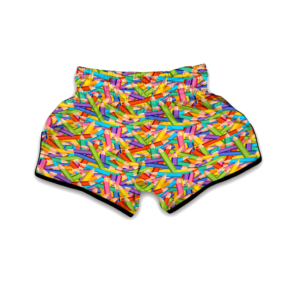 Pencil Colorful Pattern Print Muay Thai Boxing Shorts-grizzshop