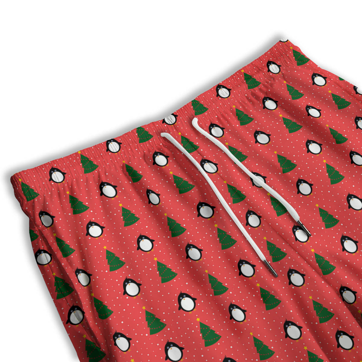 Penguin Christmas Snowy Print Pattern Men's Athletic Shorts