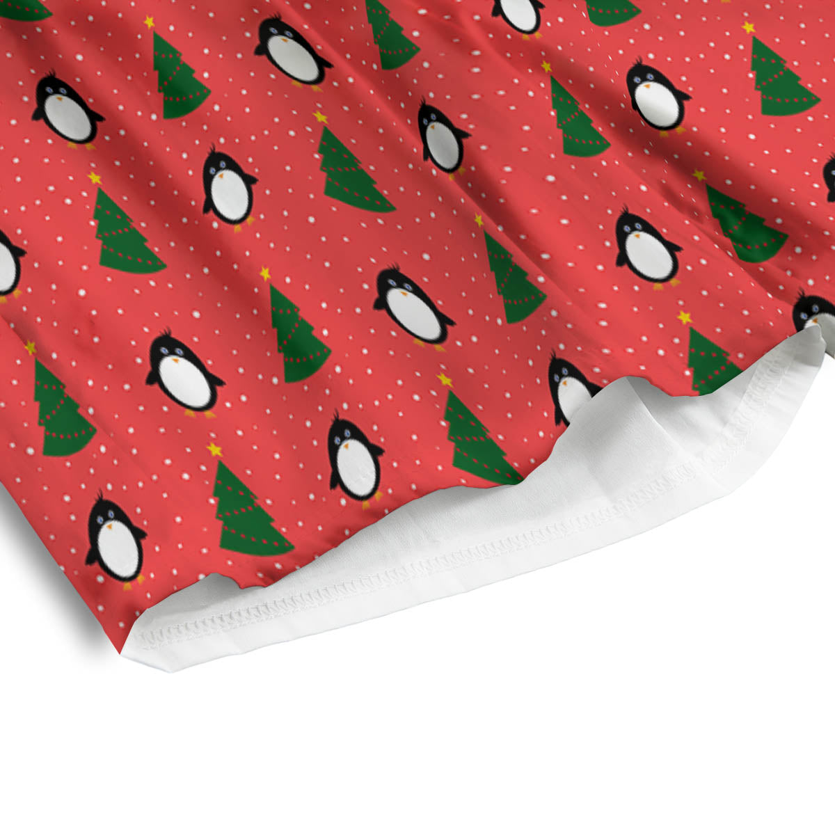 Penguin Christmas Snowy Print Pattern Men's Athletic Shorts