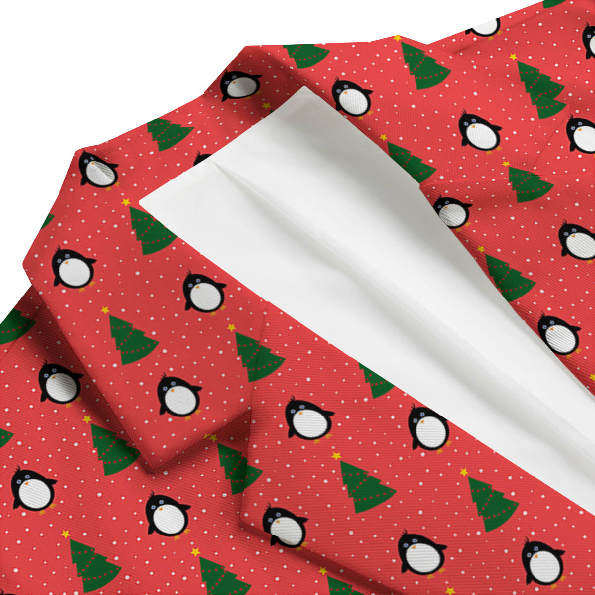 Penguin Christmas Snowy Print Pattern Men's Blazer-grizzshop