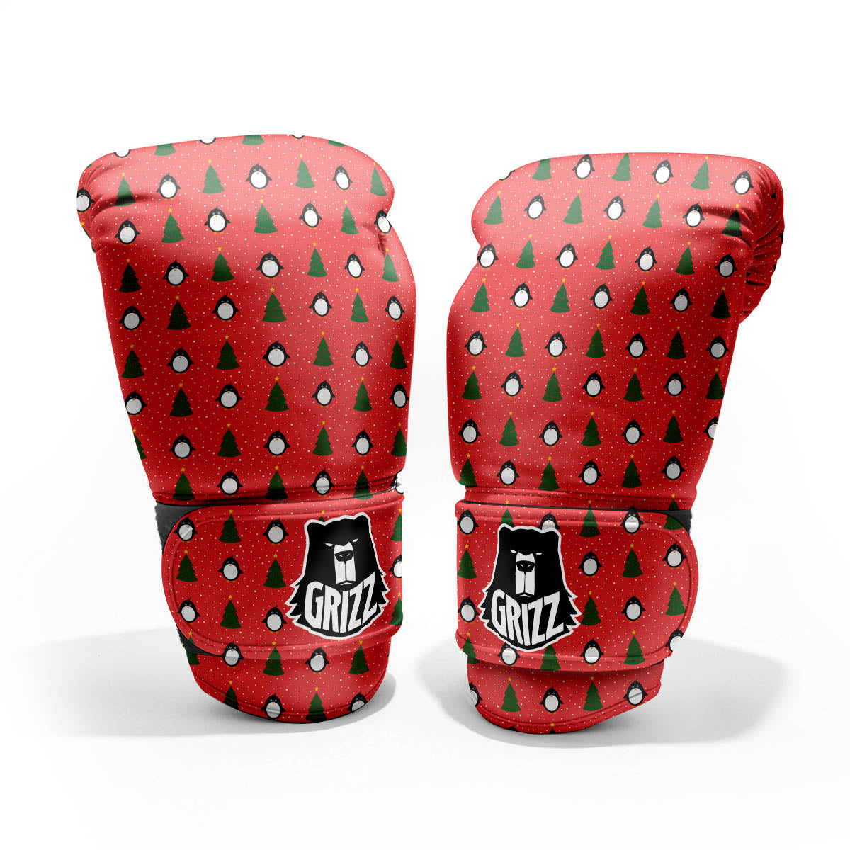 Penguin Christmas Snowy Print Pattern Pro Boxing Glove